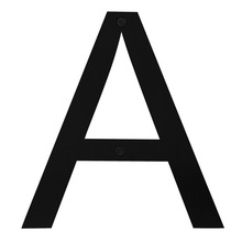 Husbogstav A stål sort 25 cm